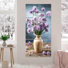 Kit Quadro Decorativo 60x120 Vaso Flores Sala Mosaico