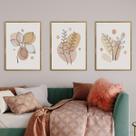 Kit Quadro Decorativo Boho Folhas Tons De Bege Mold Mel