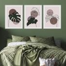 Kit Quadro Decorativo Boho Philodendron Moldura Branca Kit Quadro Decorativo Boho Philodendron Moldura Branca