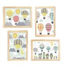 Kit quadro decorativo infantil cidade montanhas balões quarto criança bebê