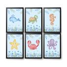 Kit Quadro Decorativo Infantil Quarto Fundo do Mar Aquarela