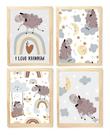 Kit quadro decorativo infantil safari ovelhinhas arco íris quarto criança bebê