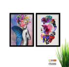 Kit Quadro Decorativo Moderno 2 peças de 40x60 com Moldura