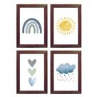Kit Quadro Decorativo Quarto Infantil Arco-íris Boho Menino