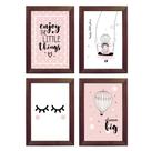 Kit Quadro Decorativo quarto infantil menina cílios balanço