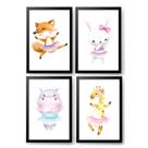 Kit Quadro Decorativo Quarto Menina Bailarina Animais