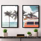 Kit Quadro Decorativo Sea Beach Moldura Preto
