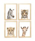 Kit quadro infantil decorativo safari real quarto criança bebê enxoval Kit quadro infantil decorativo safari real quarto criança bebê enxoval