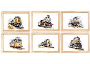 Kit quadro infantil ferroviária trem decorativo quarto criança bebê menino