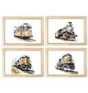 Kit quadro infantil ferroviário trem decorativo quarto menino enxoval bebê criança