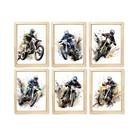 Kit quadro infantil motocross decorativo quarto criança bebê menino