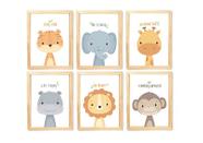 kit quadro infantil safari decorativo quarto criança bebê