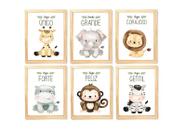 Kit quadro infantil safari decorativo quarto criança enxoval bebê
