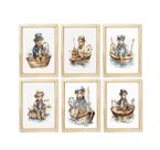 Kit quadro infantil urso náutico decorativo quarto criança bebê menino
