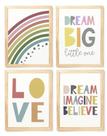 Kit quadro love decorativo infantil quarto criança bebê enxoval menina