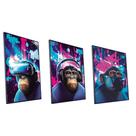 Kit Quadro Macacos do Futuro Vinil Com Vidro Kit Quadro Macacos do Futuro Vinil Com Vidro