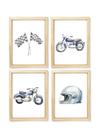 Kit quadro motocicleta decorativo infantil quarto criança bebê enxoval infantil menino