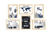 Kit quadro mundi & balão decorativo quarto criança enxoval bebê
