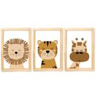 Kit Quadro Quarto Bebê Infantil Menino Safari Floresta 33x43