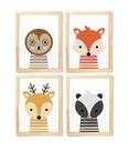 Kit quadro safari decorativo infantil quarto criança bebê enxoval infantil