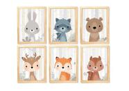 Kit quadro safari infantil decorativo quarto criança enxoval bebê