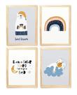 Kit quadro urso decorativo infantil quarto criança bebê enxoval
