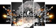 Kit Quadros Decoração Counter Striker Cs Go" Kit Quadros Decoração Counter Striker Cs Go"