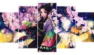 Kit Quadros Decoração Demon Slayer Kimetsu Shinobu Kocho Flores"
