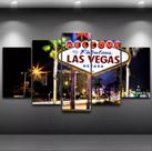 Kit Quadros Decoração Las Vegas Cidade Agência Viagem"