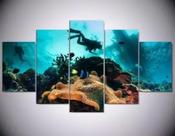 Kit Quadros Decoração Mergulhador" Kit Quadros Decoração Mergulhador"