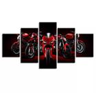 Kit Quadros Decoração Motos Importadas Vermelhas"