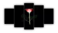 Kit Quadros Decoração Rosa Flor Fractal "