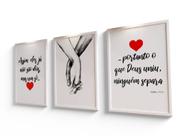 Kit quadros decorativos - casal , O que Deus uniu moldura branca Kit quadros decorativos - casal , O que Deus uniu moldura branca