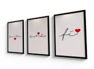 Kit quadros decorativos - Família, gratidão e fé Kit quadros decorativos - Família, gratidão e fé