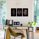 Kit Quadros Decorativos Folhagens Rose
