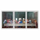 Kit Quadros Decorativos Moldura Madeira 120x60 Última Ceia Kit Quadros Decorativos Moldura Madeira 120x60 Última Ceia