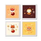 Kit Quadros Decorativos Quarto Infantil Animais do Bosque