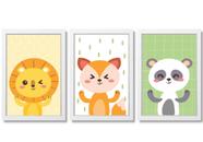 Kit Quadros Decorativos Quarto Infantil Animais Safari Fofo