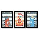 Kit Quadros Infantil Dinossauro Kids 20X30 3 peças