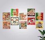 Kit Quadros Pizza Restaurante Retro Vintage 10 Peças 20x20cm