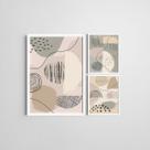 Kit Quadros Quarto Casal Moldura Abstrato 20x30cm e 40x60cm