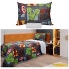 Kit Quarto Avengers Edredom e Jogo de Cama 2 Peças Portallar