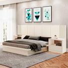 Kit Quarto Cama + 2 Mesa De Cabeceira + Cabeceira 3,0m MDF