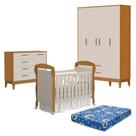 Kit Quarto de Bebê Danny 4 Portas 4 Gavetas MDF Areia Savana Reller Móveis