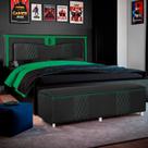 Kit Quarto Gamer Baú e Painel Fighter USB 160cm Cama Queen
