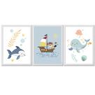 Kit Quarto Infantil Bebê Quadros com Moldura Astronauta Infantil Oração Maternidade Ursinhos Anjos