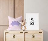 Kit Quarto Infantil Dinossauro Rosa e Roxo - 3 Itens