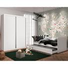 Kit Quarto Infantil - Guarda-Roupa Prince 2 Portas + Bicama Nuth - Branco Fosco
