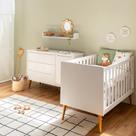 Kit Quarto Infantil Theo - Berço + Cômoda 3 Gavetas e 1 Porta - Branco