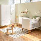 Kit Quarto Infantil Theo - Berço + Cômoda + Guarda-Roupa 2 Portas - Branco